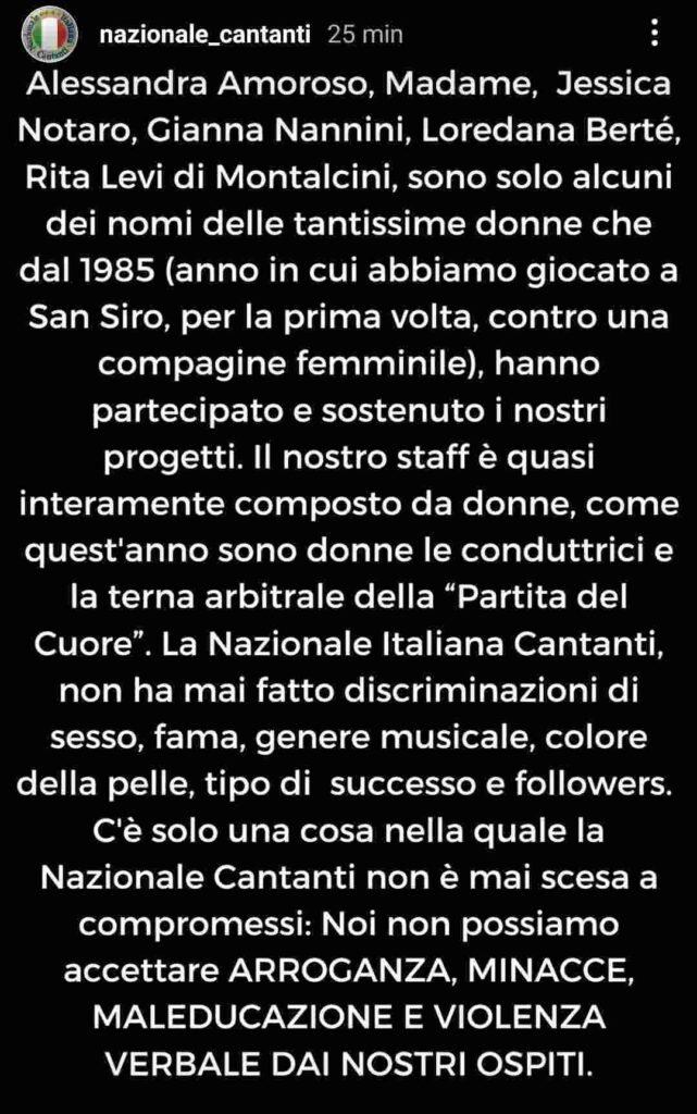 post nazionale cantanti