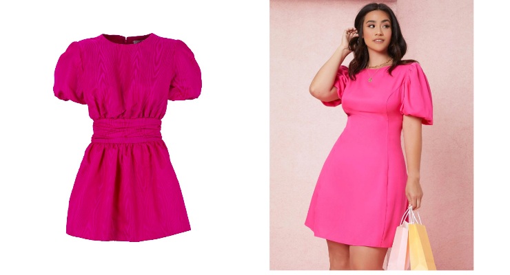 abito shein rosa curvy e abito di MVP WARDROBE come Fatima Trotta ciaostyle.it 