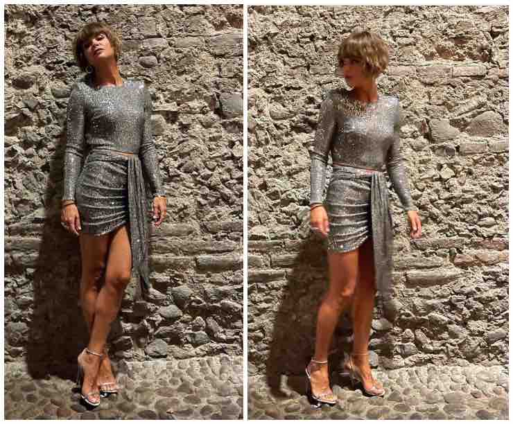 Alessandra Amoroso silver dress