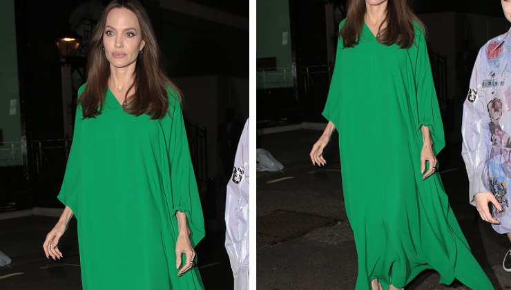 Angelina Jolie con outfit verde