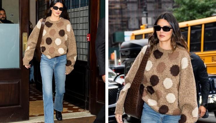 Kendall Jenner con maglione a pois