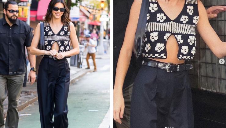 Kendall Jenner con microcardigan