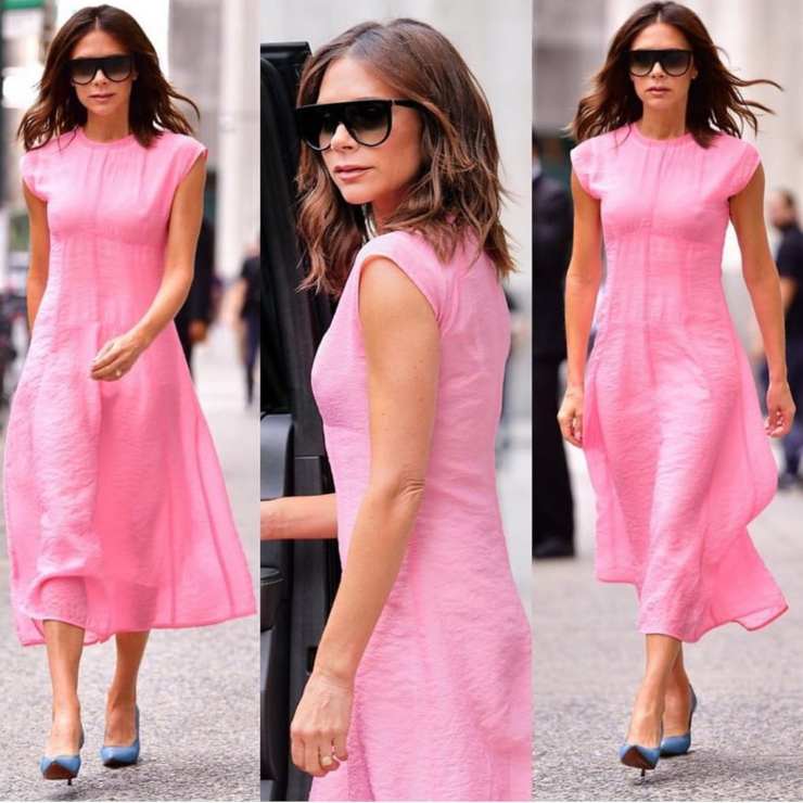 Victoria Beckham abito rosa flop