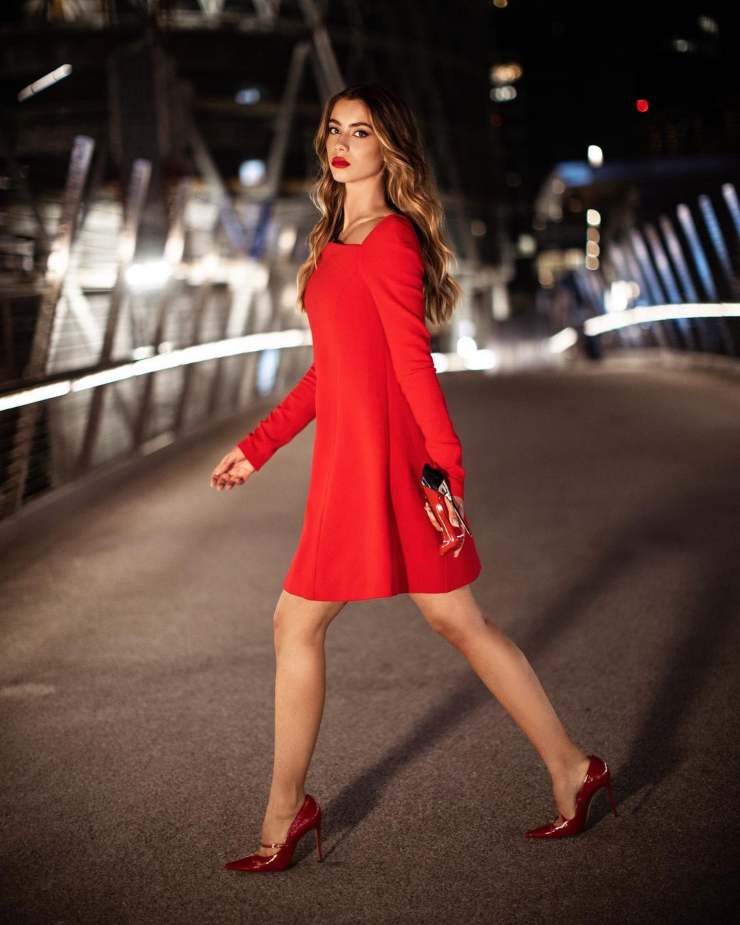 elisa visari dress rosso fuoco elegante 