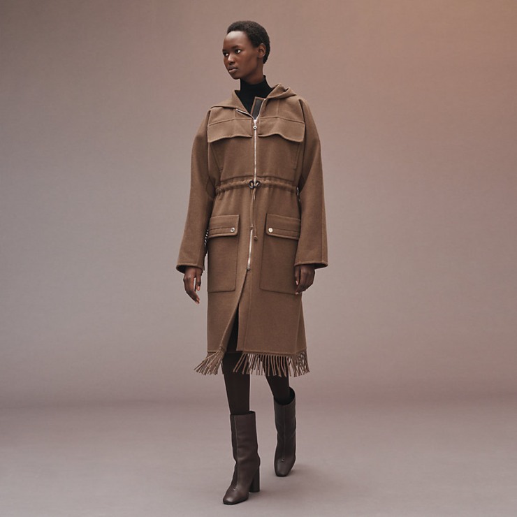 parka con frange hermes