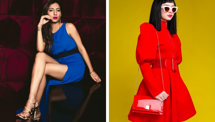 ragazze con outfit rosso e blu elettrico