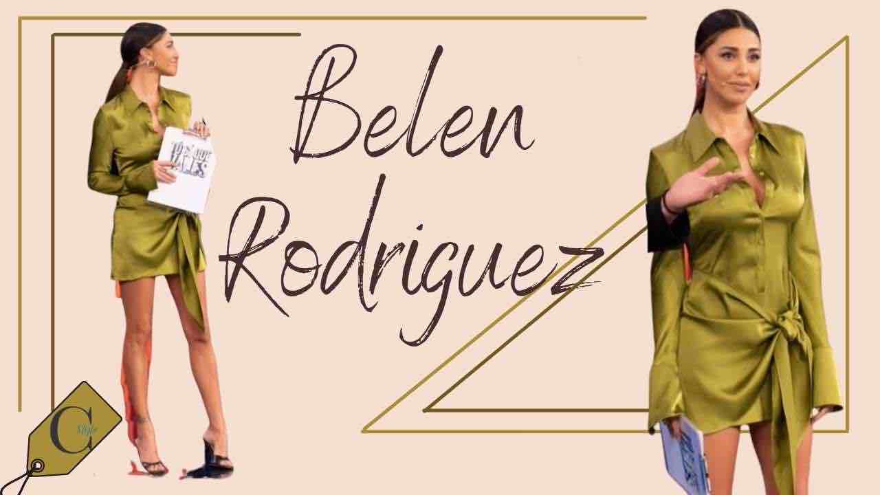 Belen Rodriguez minidress verde oliva Tù si que vales