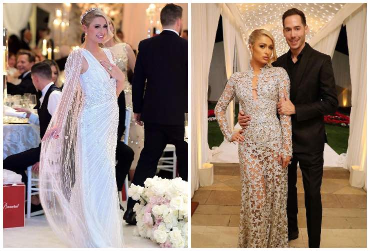 abito da sposa cena Paris Hilton