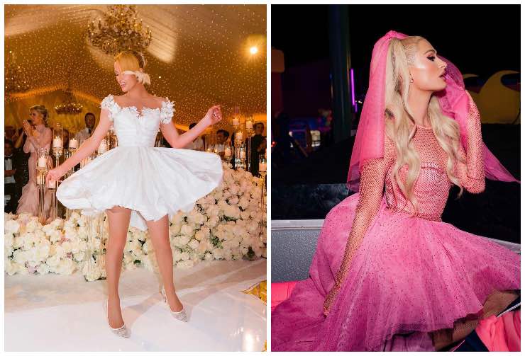 abito sposa festa Paris Hilton