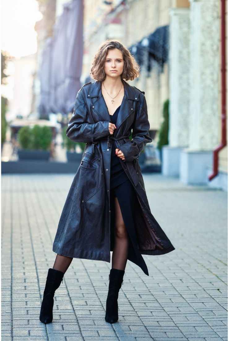 cappotto total dress in pelle