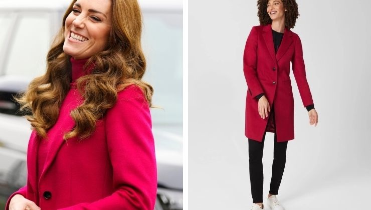 kate middleton cappotto lampone