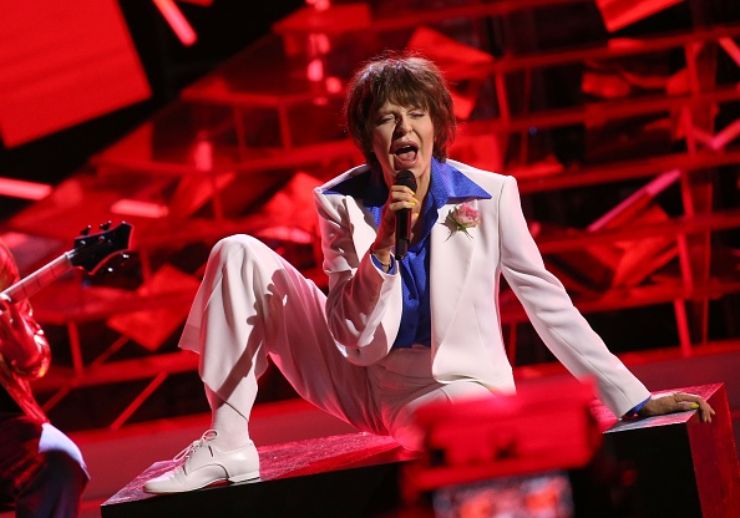 Alba Parietti come Mick Jagger