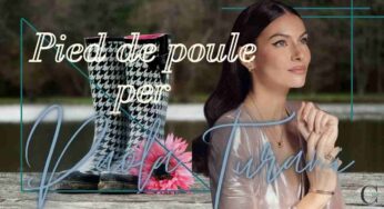 Paola Turani incanta in pied de poule: copiamola per un look delle feste strepitoso