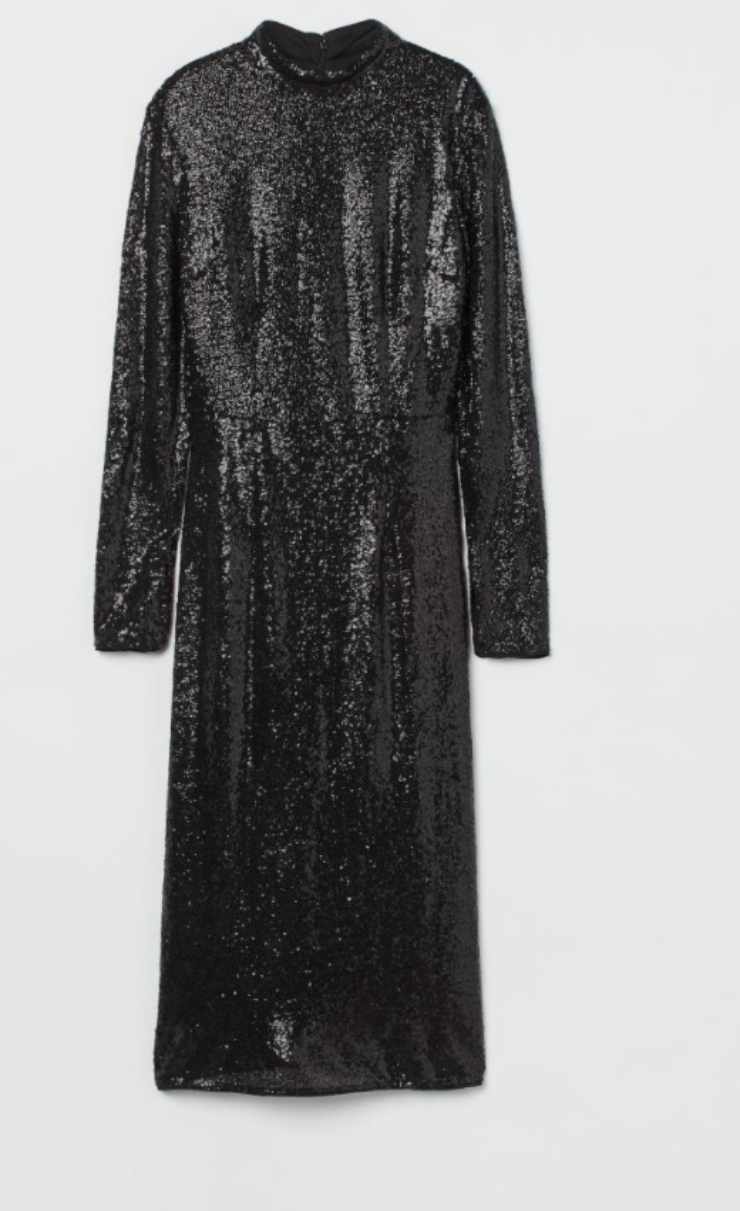 vestito in paillettes nero hem