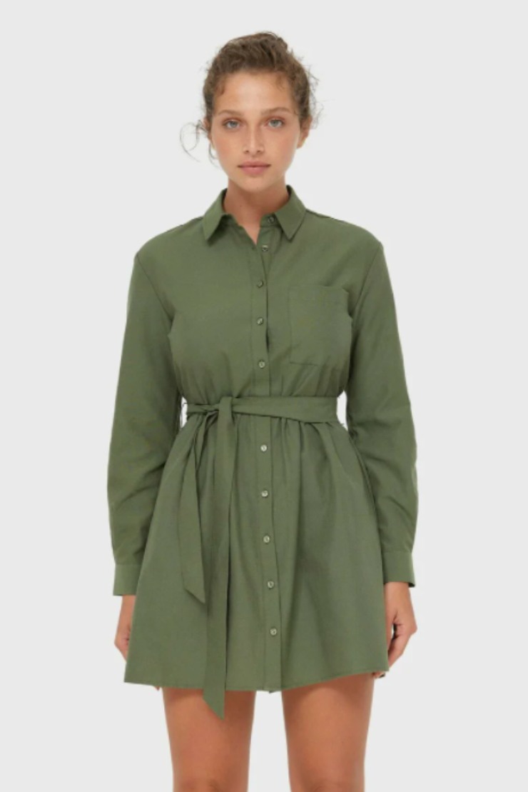 abito verde in camicia donna