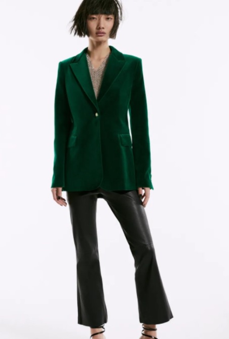 giacca velluto verde di Zara