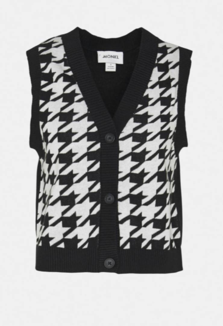 gilet bianco e nero donna