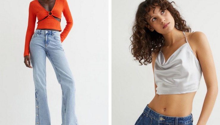 jeans a vita bassa e crop top 