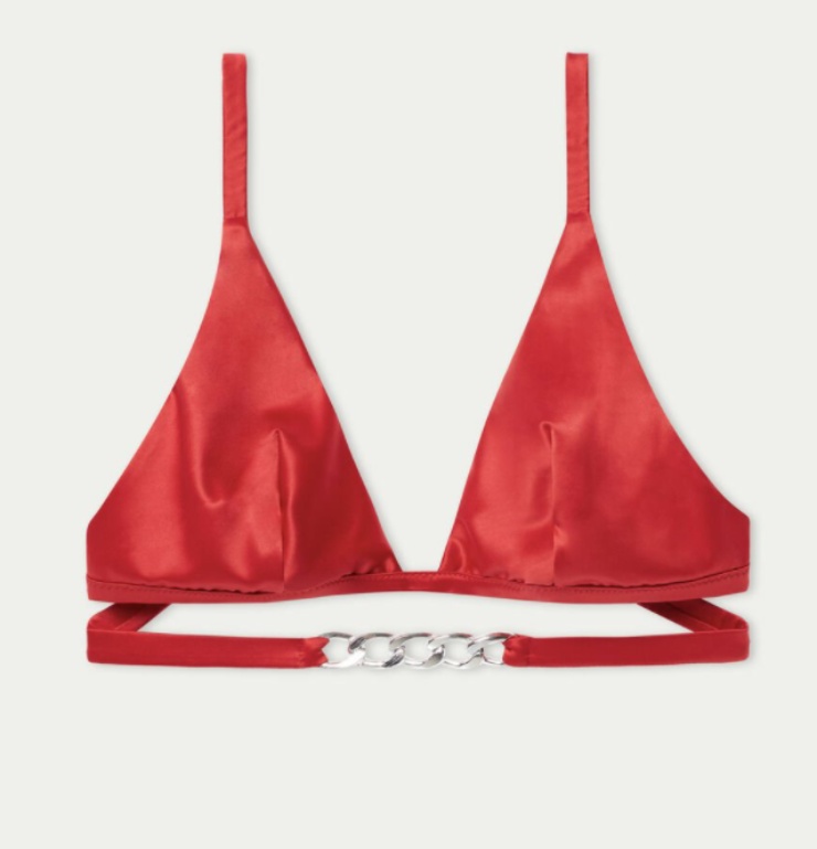 reggiseno rosso triangolo tezenis