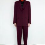 tailleur zara diritto cropped color vino