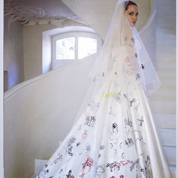 Angelina Jolie in abito da sposa