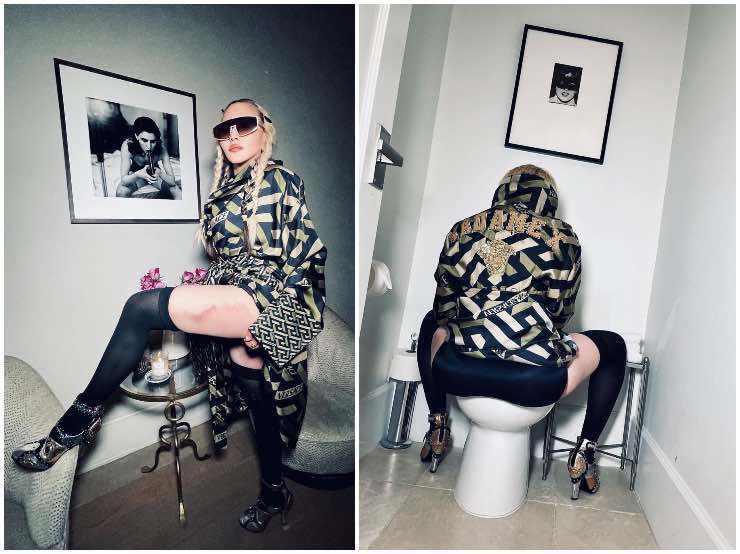 Madonna bidet vestaglia Versace