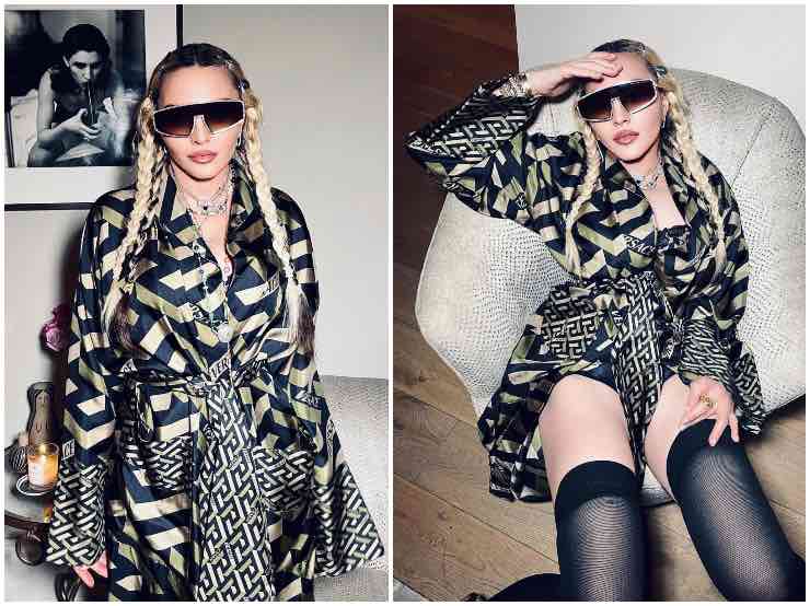 Madonna vestaglia Versace personalizzata