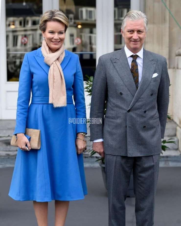 Mathilde del Belgio in azzurro 