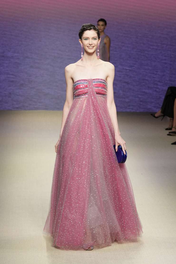 long dress rosa in tulle