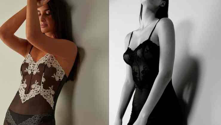 babydoll intimissimi in pizzo nero e bianco