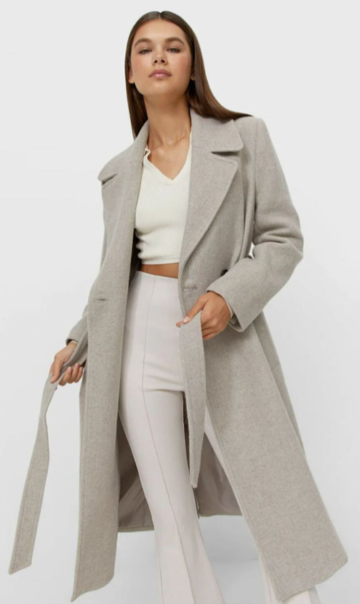 cappotto con cintura grigio