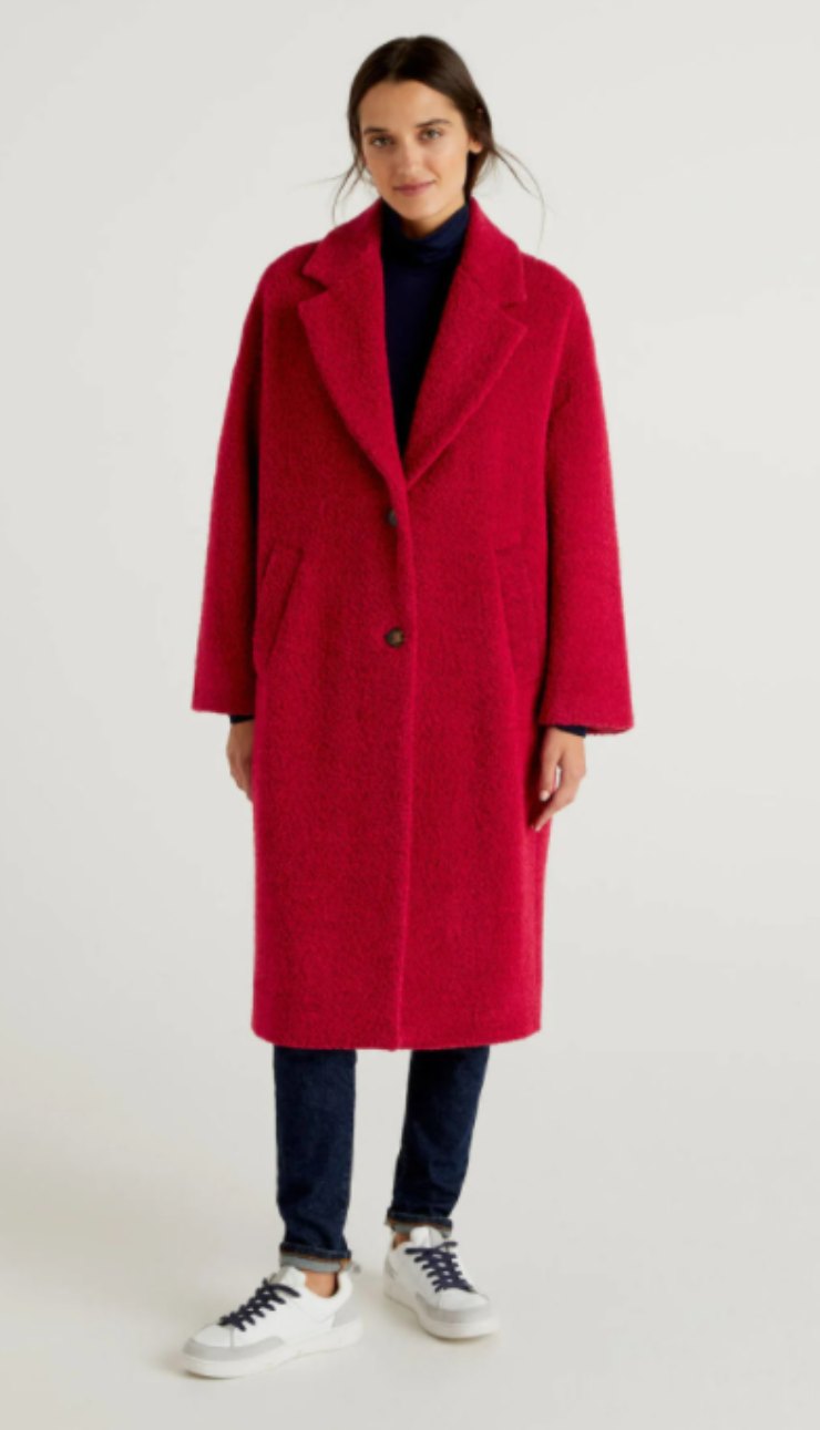 cappotto rosso over size