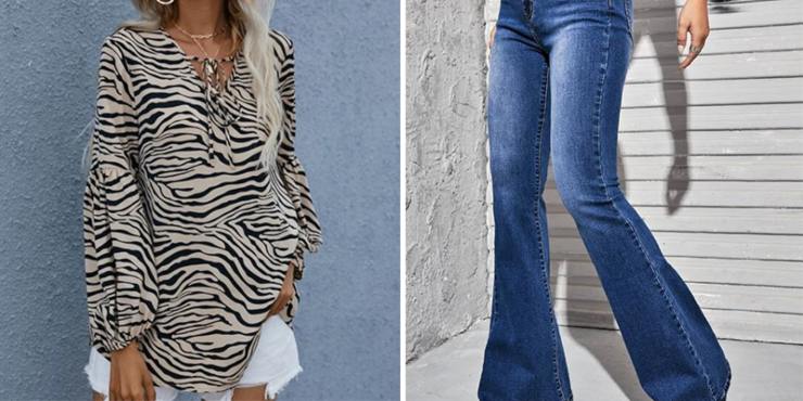 look animalier jeans e blusa