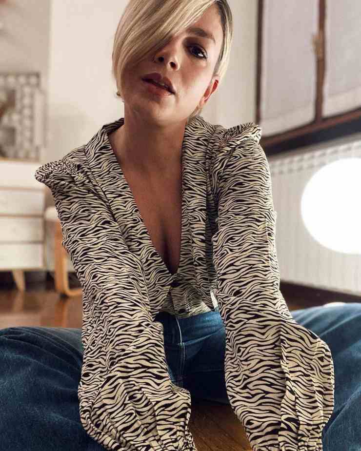 emma marrone camicia animalier