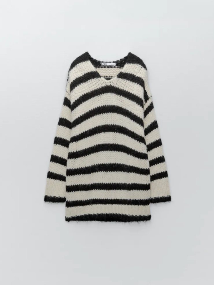 pullover righe bianco e nero