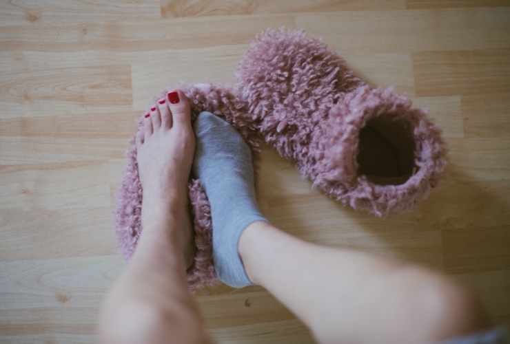 pantofole peluche rosa
