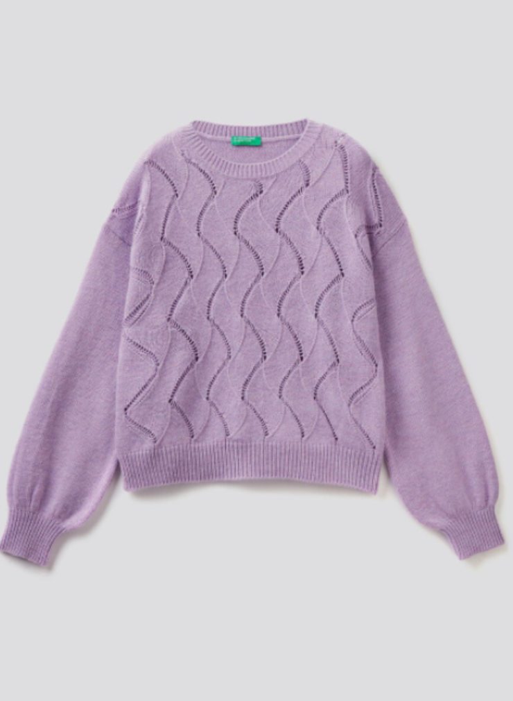 pullover lilla benetton saldi