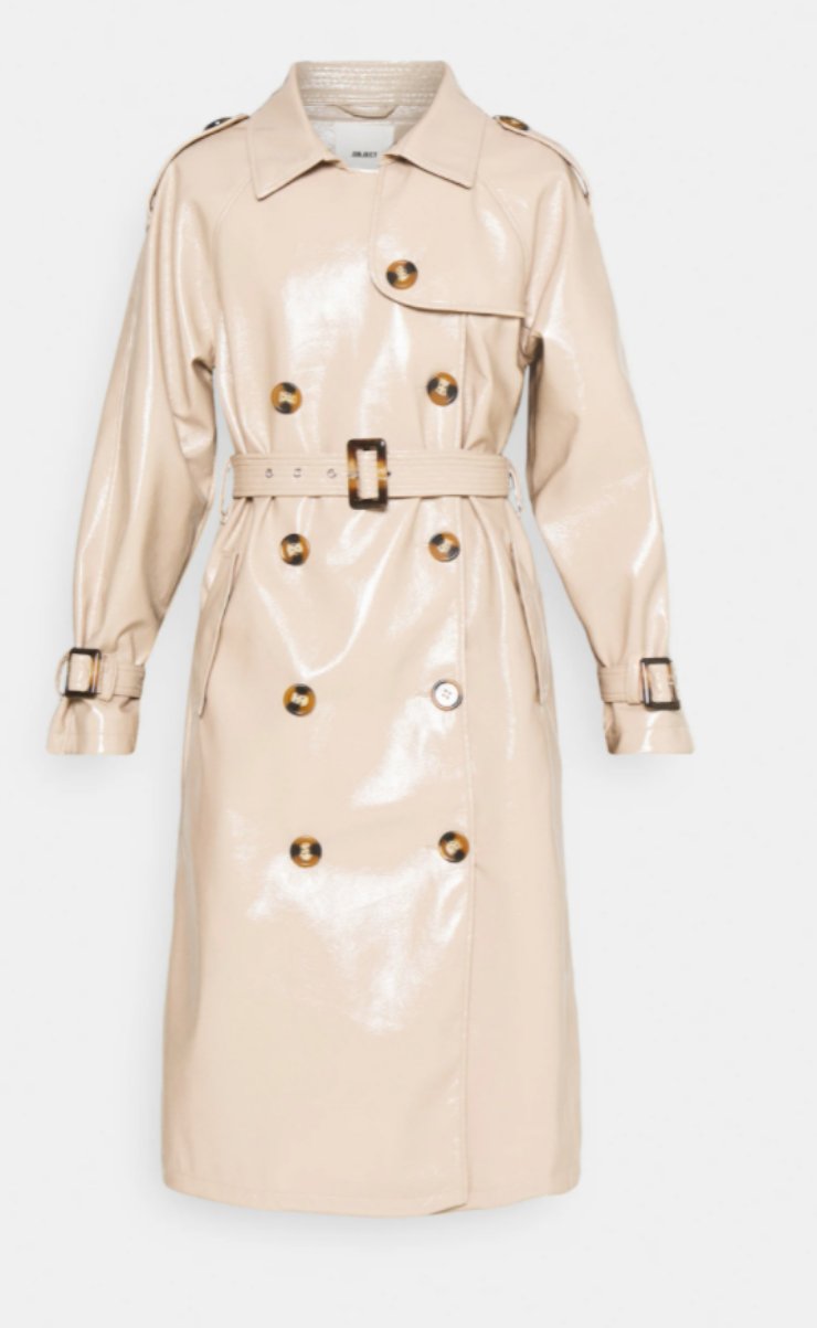 trench verniciato donna beige