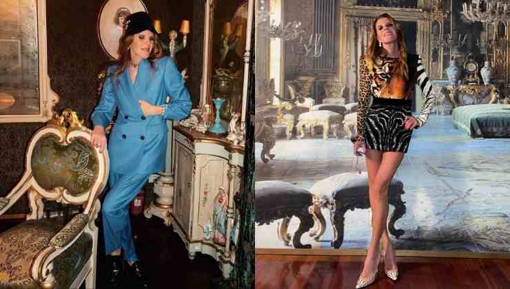 anna dello russo suit blu e abito animalier