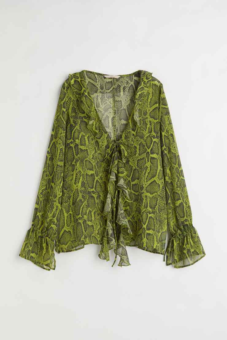 blusa verde animalier