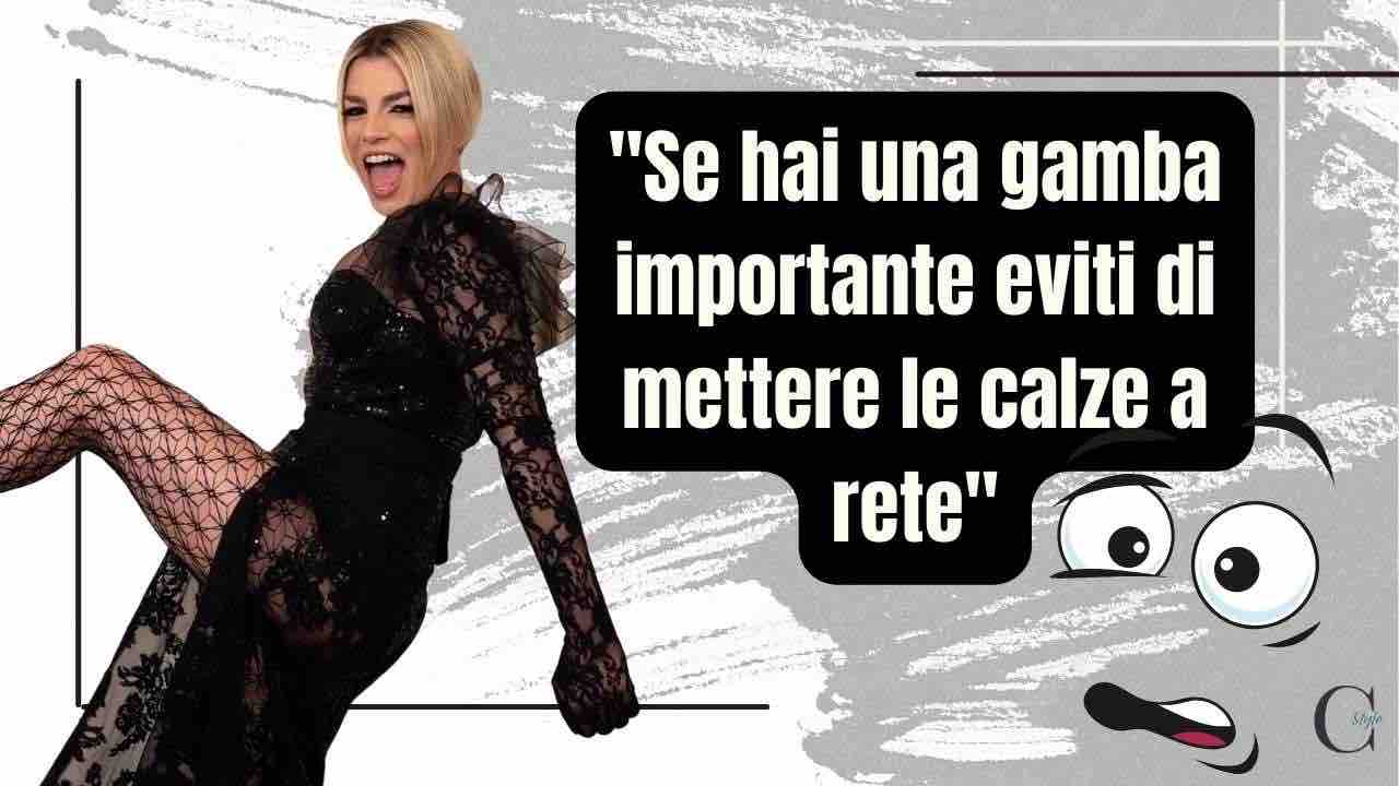 Emma Marrone body shaming calze a rete