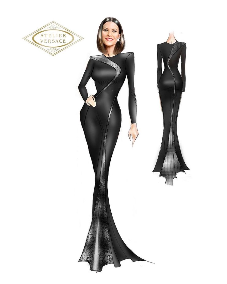 vestito versace nero laura pausini festival di sanremo 2022