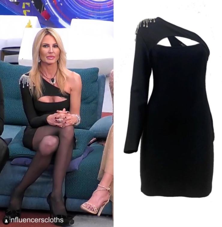 vestito nero nathalie caldonazzo gfvip