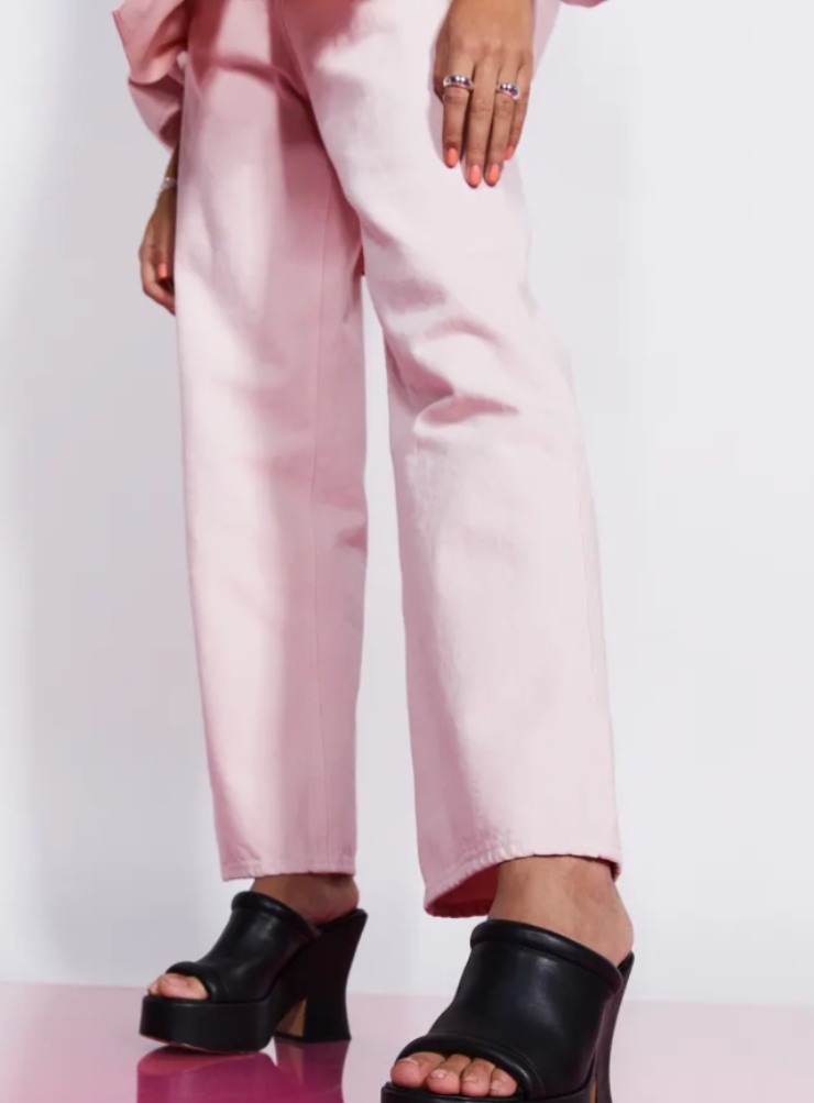 pantalone svasato rosa h&m
