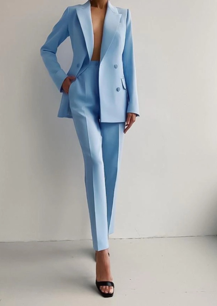 tailleur azzurro donna