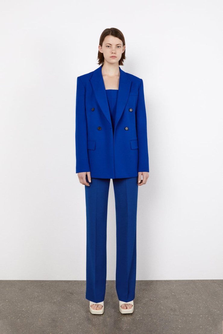 tailleur zara giacca blazer blu