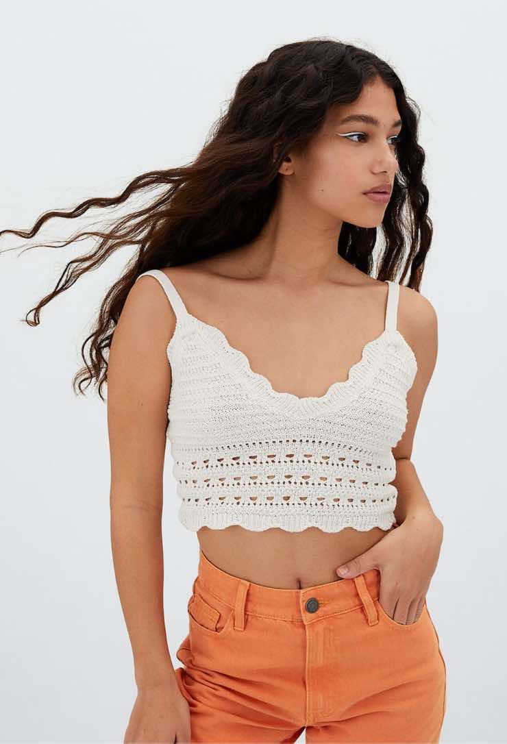 Top crochet bianco