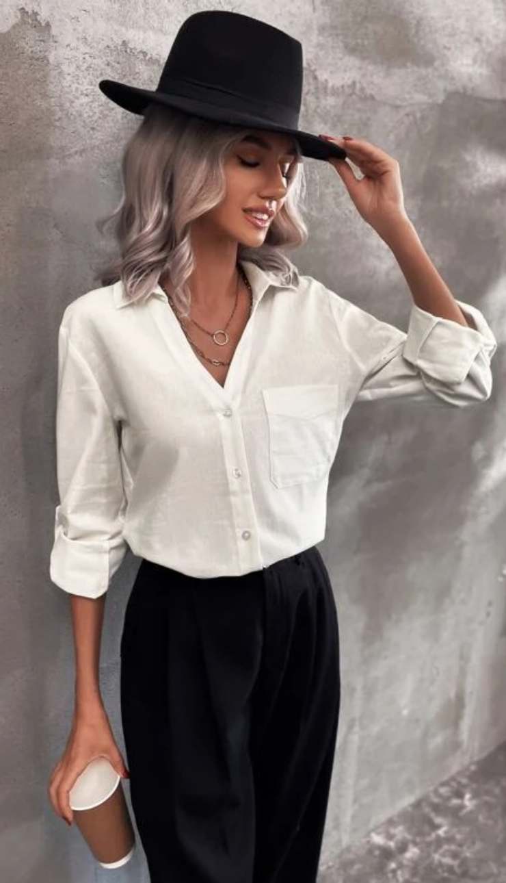 camicia cotone donna bianca