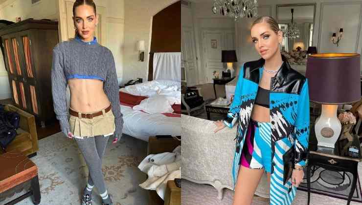 chiara ferragni crop cardigna e fantasia