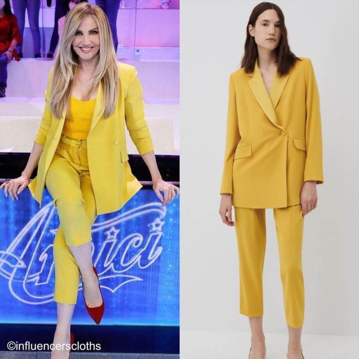 tailleur giallo lorella cuccarini